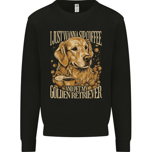 Coffee and golden retriever - and,