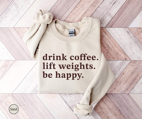 Drink coffee lift weights - drink,
